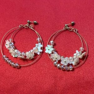 Elegant Floral Hoop Earrings
